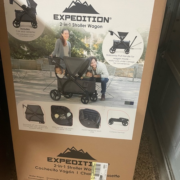 New Sealed in Box - Baby Trend Expedition 2-in-1 Stroller Wagon in Navy Blue - Picture 1 of 15